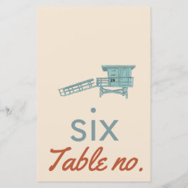 bröllop bordsnummer med havsdjur i ram