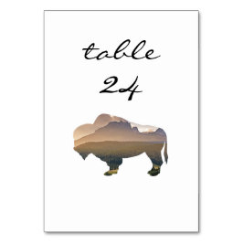 Bröllop Bordsnummer Rustic Western Bison