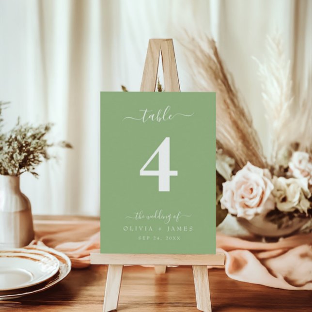 Bröllop Bordsnummer Simple Solid Summer Färg (Wedding Table Number Simple Solid Summer Color)