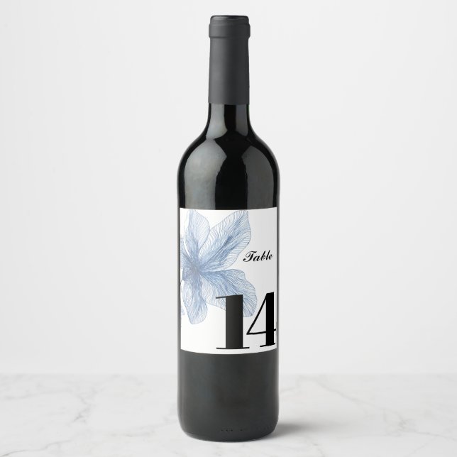 Bröllop Bordsnummer Vin-etikett Vinflaska Etikett (Framsida)