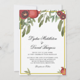 Bröllop Botanical Boho Elegant Greenery Inbjudningar