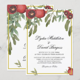 Bröllop Botanical Boho Elegant Greenery Inbjudningar