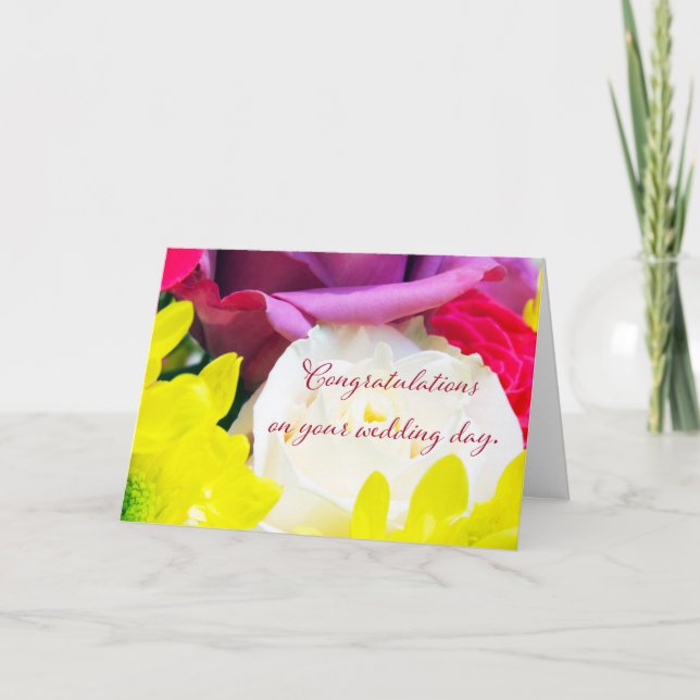 "Bröllop Bouquet 1." Kort för hälsning (Framsida)