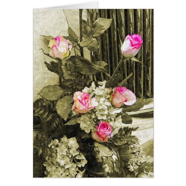 Bröllop Bouquet Hälsningskort (Framsidan)