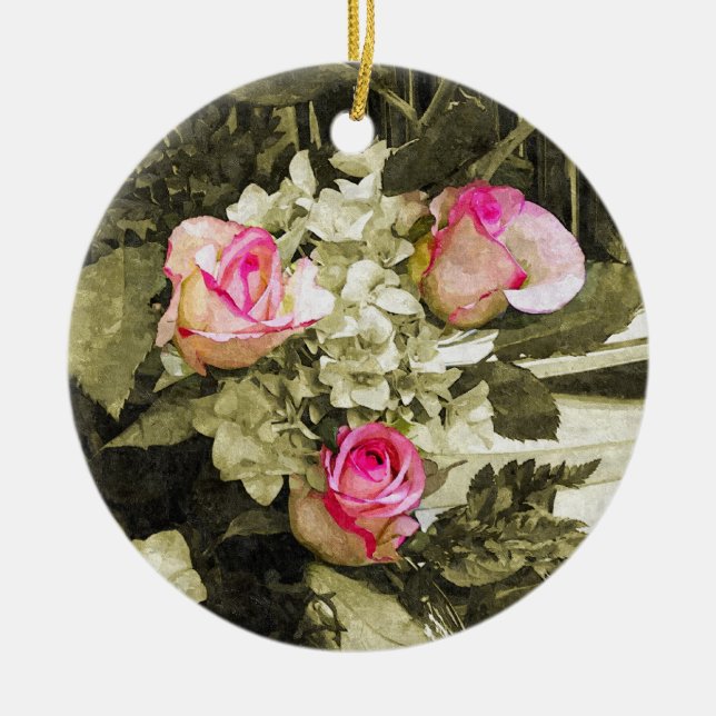 Bröllop Bouquet Julgransprydnad Keramik (Framsidan)