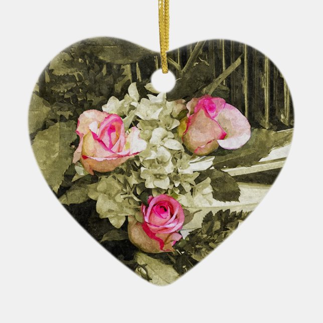 Bröllop Bouquet Julgransprydnad Keramik (Framsidan)