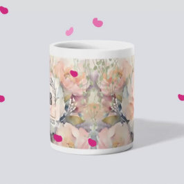 Bröllop Bouquet Monogram Mugg