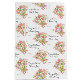 Bröllop Bouquet of Flowers Add Namn Söt