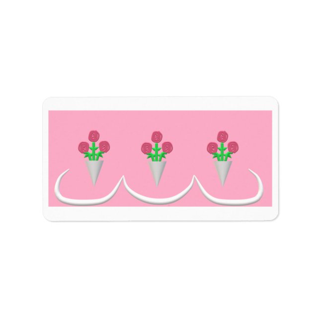 Bröllop Bouquet Returadress Adressetikett (Framsidan)