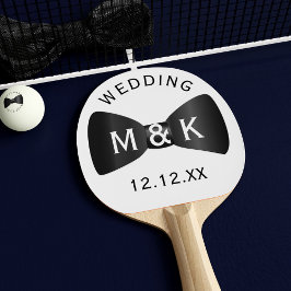 Bröllop Bow Tie Personlig Ping Pong Paddle Pingisracket