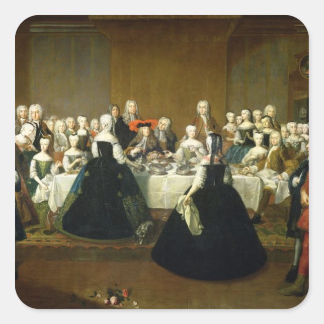 Bröllop Breakfast Fyrkantigt Klistermärke (Framsida)