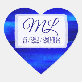 Bröllop - brickor och groom Heart-påsar Hjärtformat Klistermärke