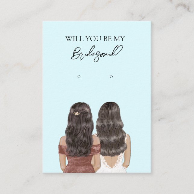 Bröllop Bride Bridesmaid Earring Visning Card Visitkort (Framsida)