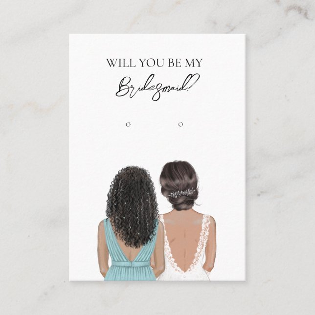 Bröllop Bride Bridesmaid Earring Visning Card Visitkort (Framsida)
