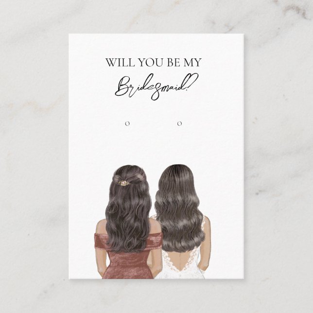 Bröllop Bride Bridesmaid Earring Visning Card Visitkort (Framsida)