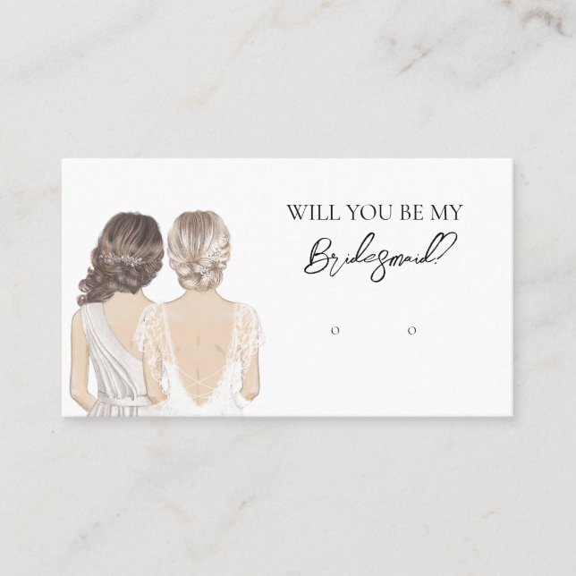 Bröllop Bride Bridesmaid Earring Visning Card Visitkort (Framsida)