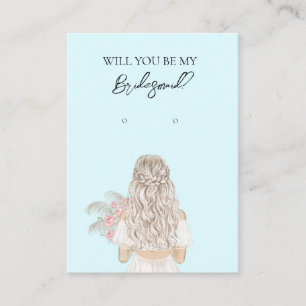 Bröllop Bride Bridesmaid Earring Visning Card Visitkort