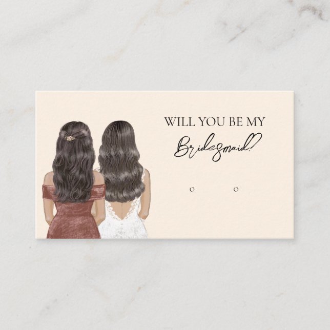 Bröllop Bride Bridesmaid Earring Visning Card Visitkort (Framsida)