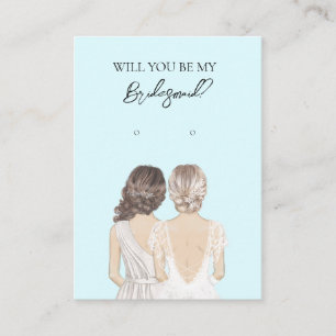 Bröllop Bride Bridesmaid Earring Visning Card Visitkort