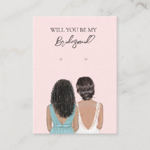 Bröllop Bride Bridesmaid Earring Visning Card Visitkort