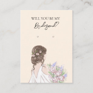 Bröllop Bride Bridesmaid Earring Visning Card Visitkort