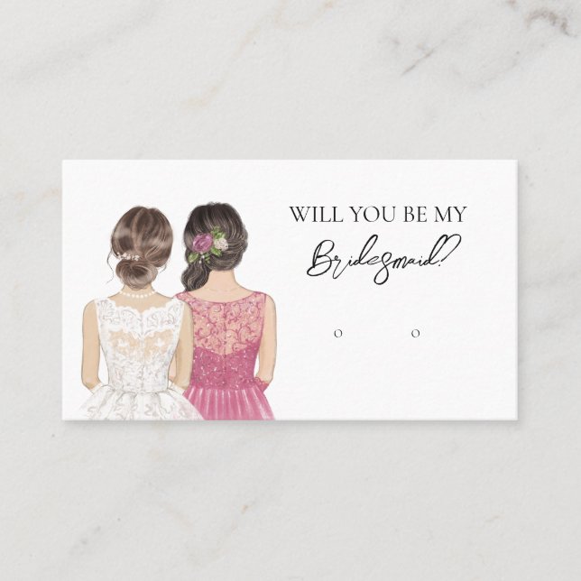 Bröllop Bride Bridesmaid Earring Visning Card Visitkort (Framsida)
