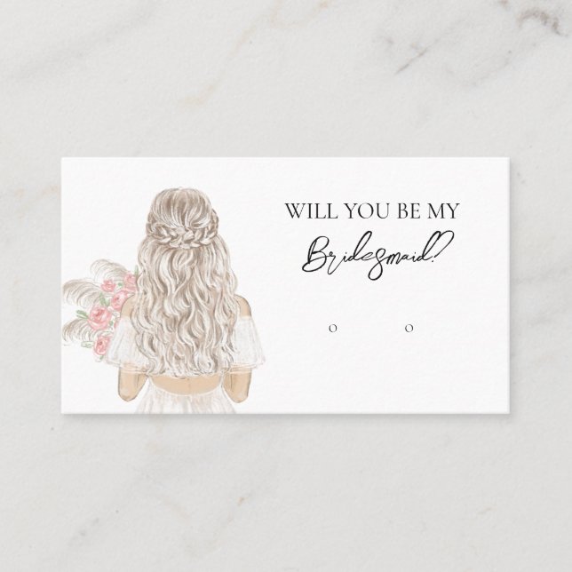 Bröllop Bride Bridesmaid Earring Visning Card Visitkort (Framsida)
