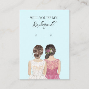 Bröllop Bride Bridesmaid Earring Visning Card Visitkort
