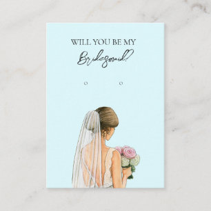 Bröllop Bride Bridesmaid Earring Visning Card Visitkort