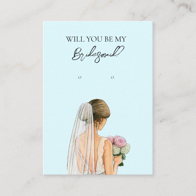 Bröllop Bride Bridesmaid Earring Visning Card Visitkort (Framsida)