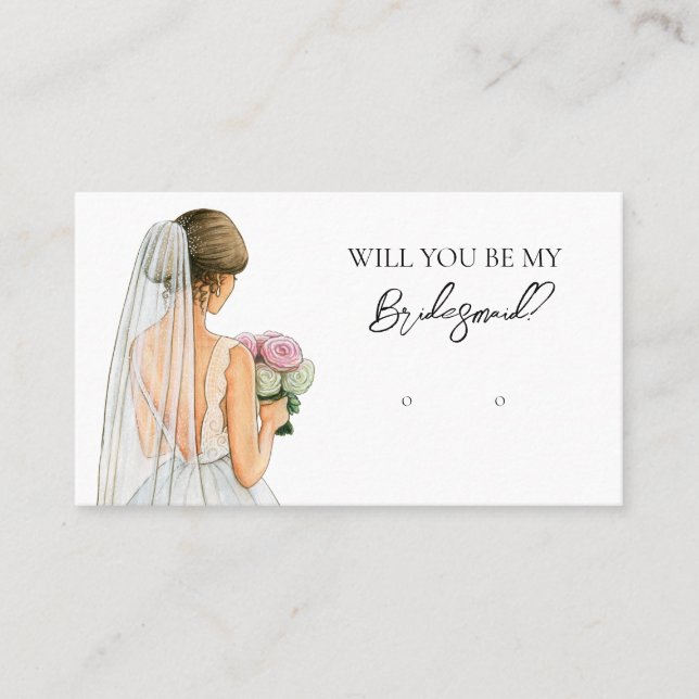 Bröllop Bride Bridesmaid Earring Visning Card Visitkort (Framsida)