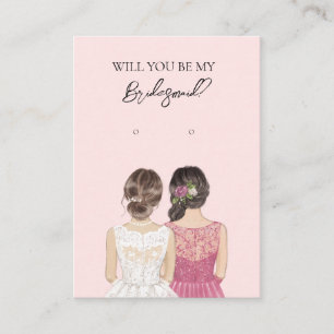 Bröllop Bride Bridesmaid Earring Visning Card Visitkort