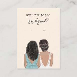 Bröllop Bride Bridesmaid Earring Visning Card Visitkort
