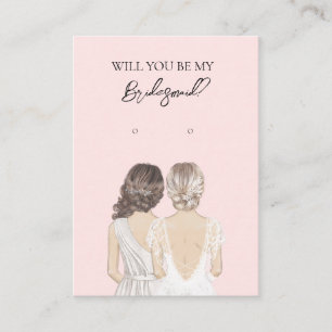 Bröllop Bride Bridesmaid Earring Visning Card Visitkort