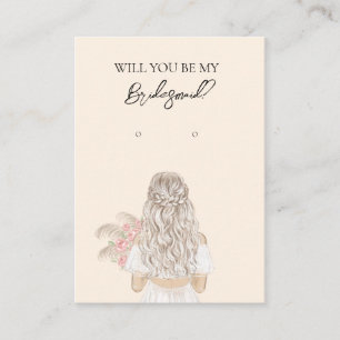 Bröllop Bride Bridesmaid Earring Visning Card Visitkort