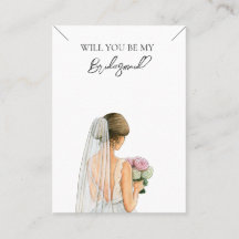 Bröllop Bride Bridesmaid Necklace Visning Card