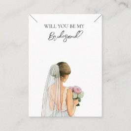 Bröllop Bride Bridesmaid Necklace Visning Card Visitkort