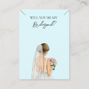 Bröllop Bride Bridesmaid Necklace Visning Card Visitkort