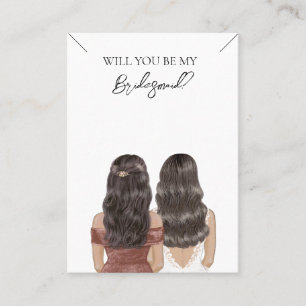 Bröllop Bride Bridesmaid Necklace Visning Card Visitkort