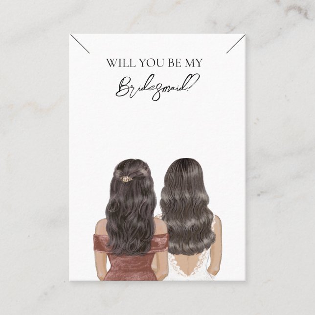 Bröllop Bride Bridesmaid Necklace Visning Card Visitkort (Framsida)