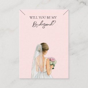 Bröllop Bride Bridesmaid Necklace Visning Card Visitkort