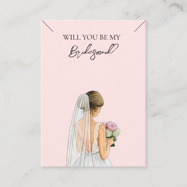 Bröllop Bride Bridesmaid Necklace Visning Card Visitkort (Framsida)