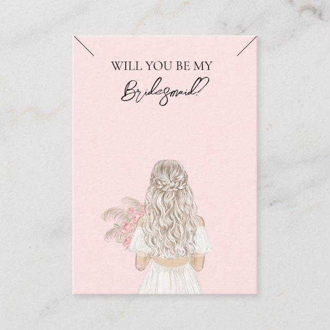 Bröllop Bride Bridesmaid Necklace Visning Card Visitkort (Framsida)