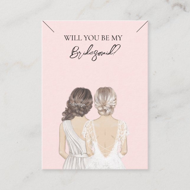Bröllop Bride Bridesmaid Necklace Visning Card Visitkort (Framsida)