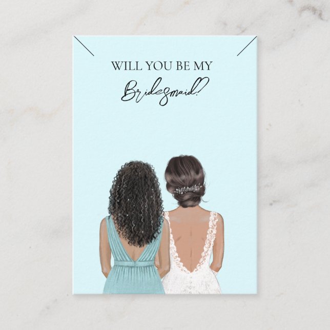 Bröllop Bride Bridesmaid Necklace Visning Card Visitkort (Framsida)