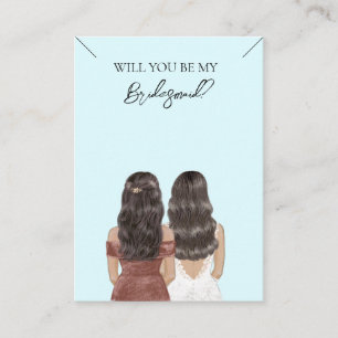 Bröllop Bride Bridesmaid Necklace Visning Card Visitkort