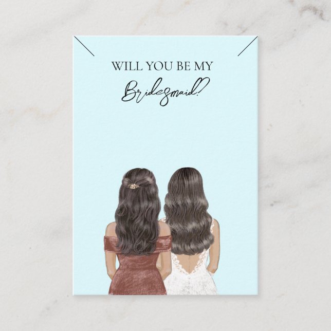 Bröllop Bride Bridesmaid Necklace Visning Card Visitkort (Framsida)