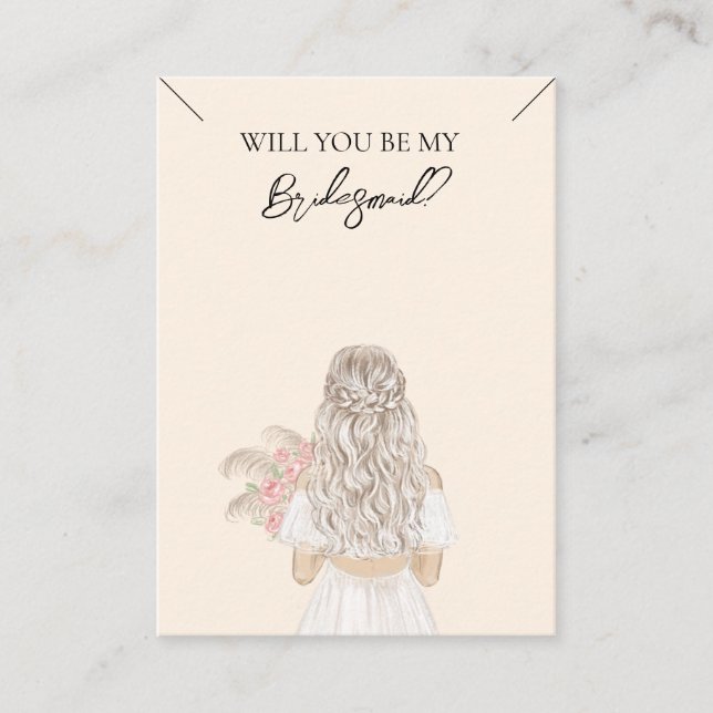 Bröllop Bride Bridesmaid Necklace Visning Card Visitkort (Framsida)
