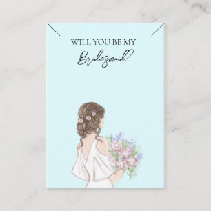 Bröllop Bride Bridesmaid Necklace Visning Card Visitkort