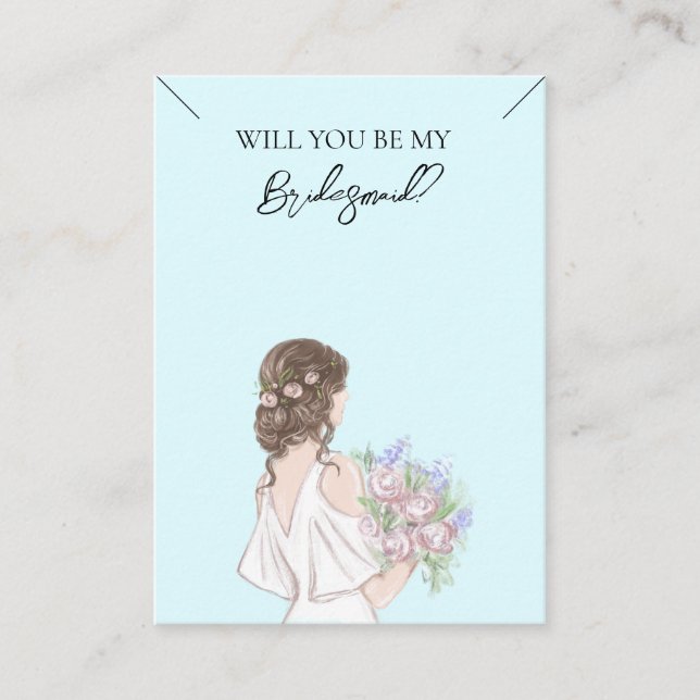 Bröllop Bride Bridesmaid Necklace Visning Card Visitkort (Framsida)